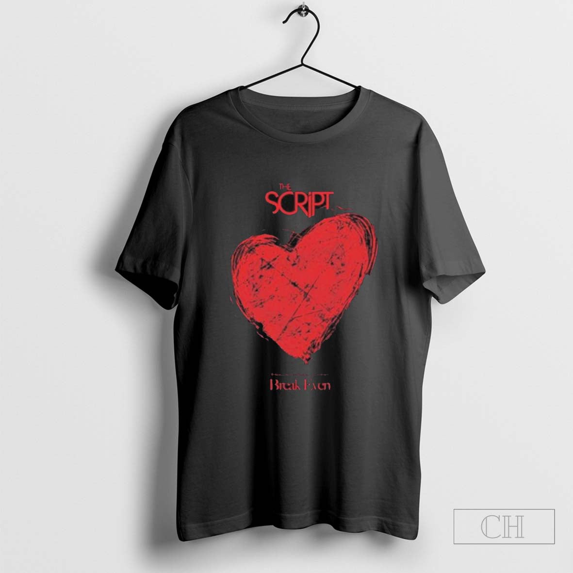 The Script Breakeven Heart Black 2024 t-shirt