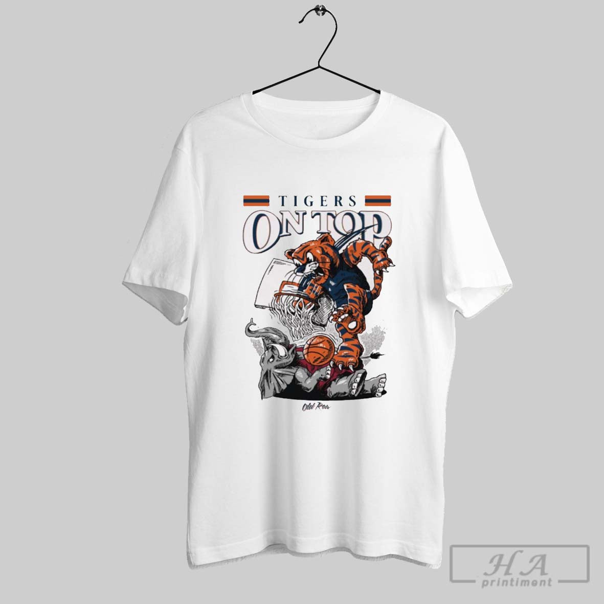 Tigers On Top Auburn Tigers Vs Alabama Crimson Tide Mascot T Shirt