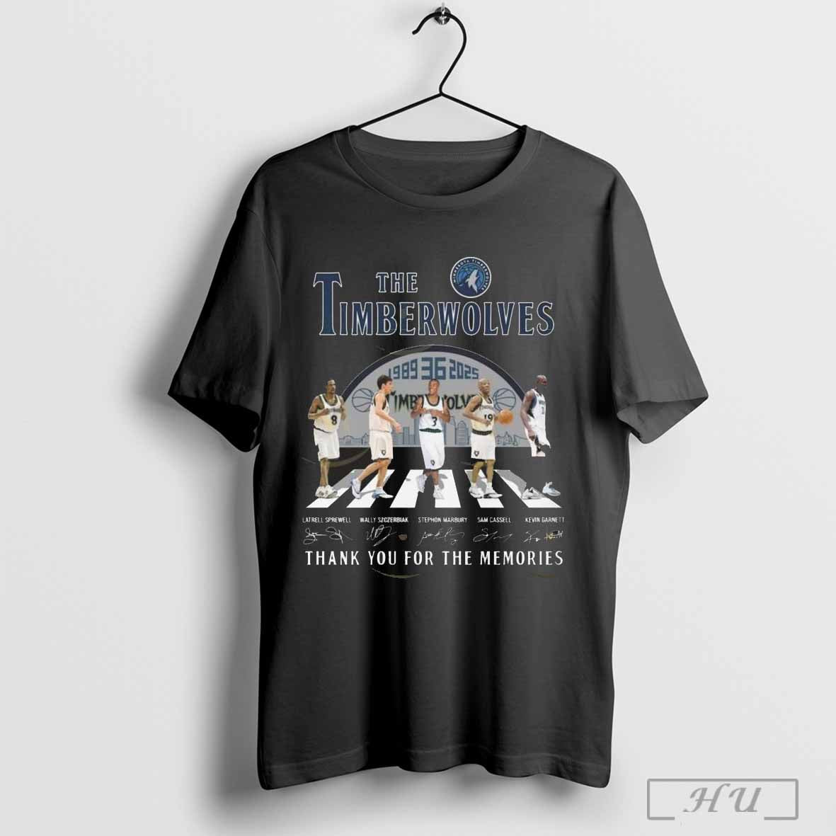 The Minnesota Timberwolves 1989 2025 Signature Thank You For The Memories Walking T Shirt
