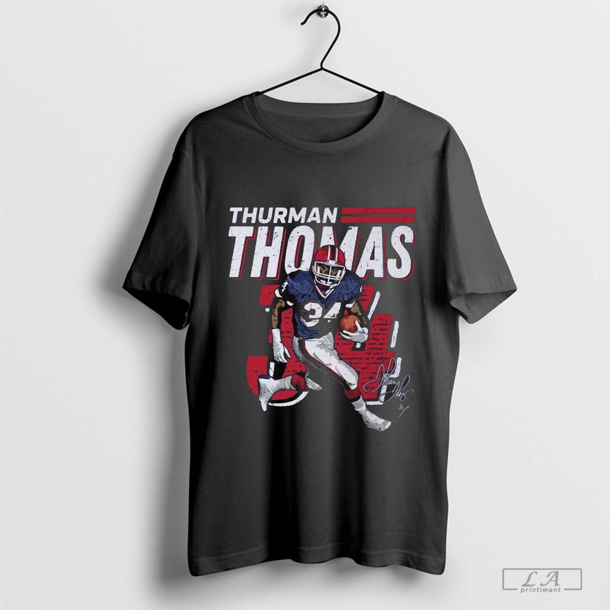 Thurman Thomas Buffalo Bills NFL 2024 Dash Signature Graphic T-shirt