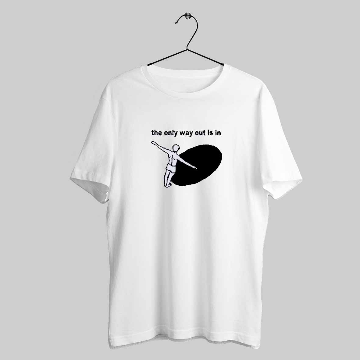 The Only Way Out Is In Black Hole T Shirt