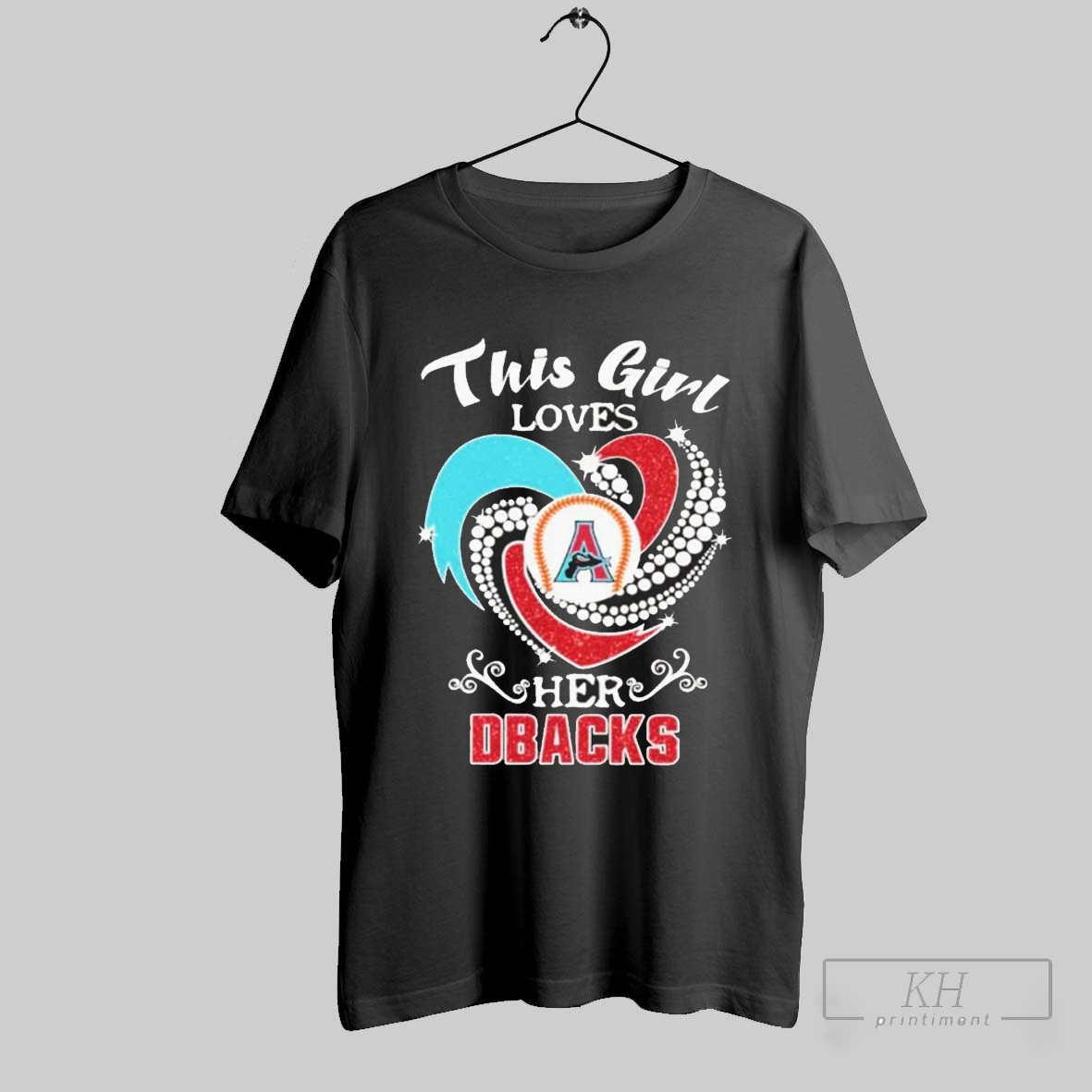 This Girl Loves Her Arizona Diamondbacks Diamond Heart T Shirt T Shirt