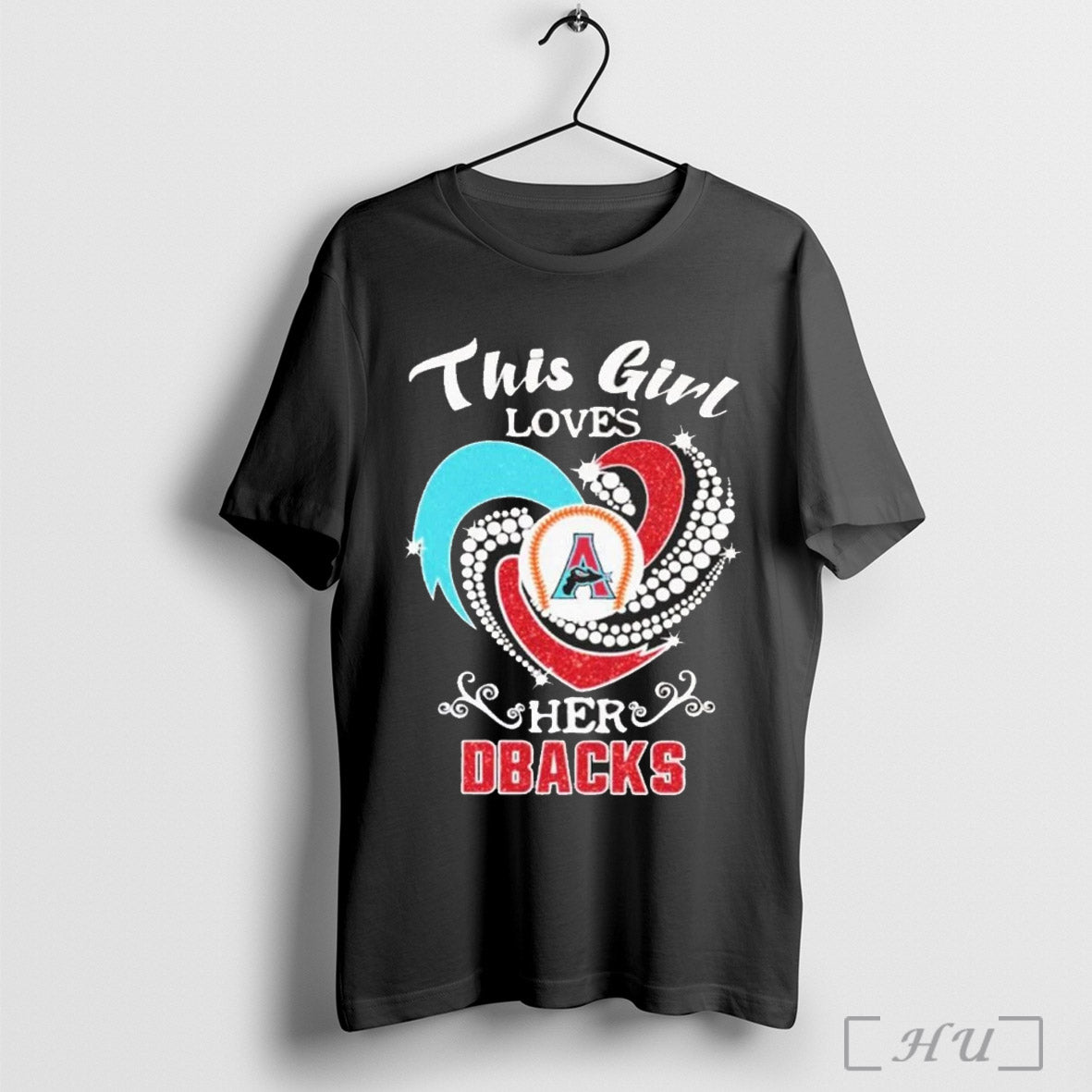This Girl Loves Her Arizona Diamondbacks Diamond Heart T Shirt Sweatshirt