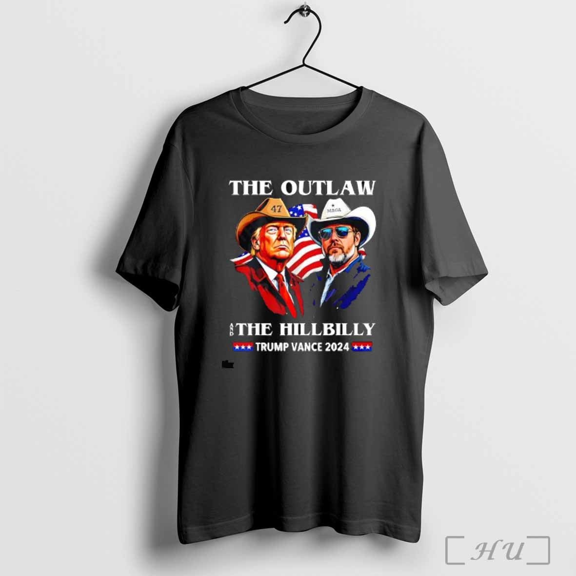 The Outlaw and The Hillbilly Trump Vance 2024 47 mag T-shirt