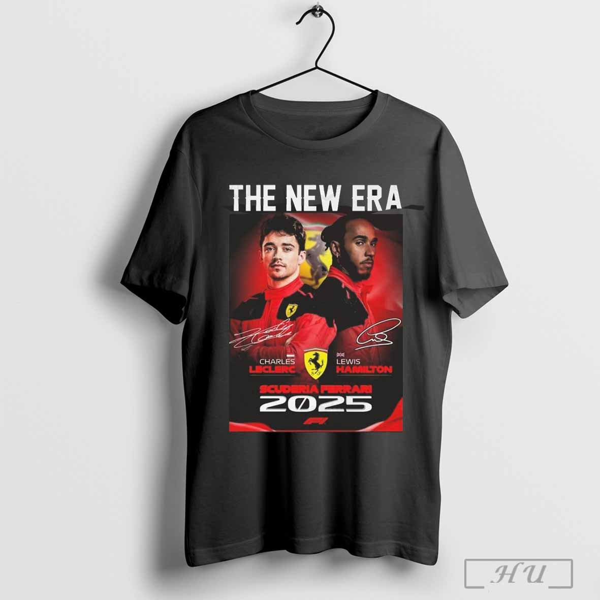 The New Era Charles Leclerc X Lewis Hamilton 2025 Signatures T Shirt