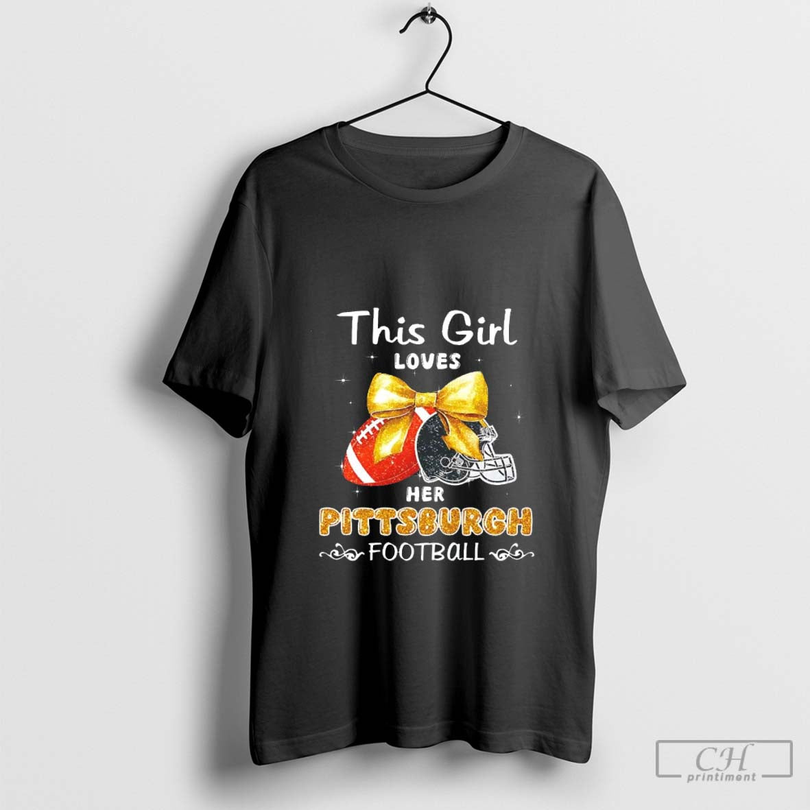 This girl loves her Pittsburgh Steelers Football faux glitter shirt