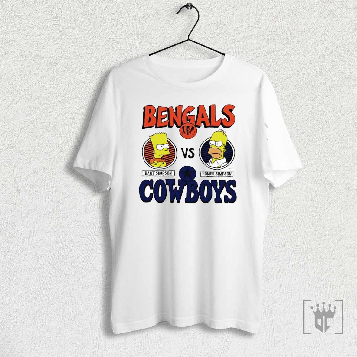 The Simpsons Bart Simpson Vs Homer Simpson Bengals Vs Cowboys T Shirt