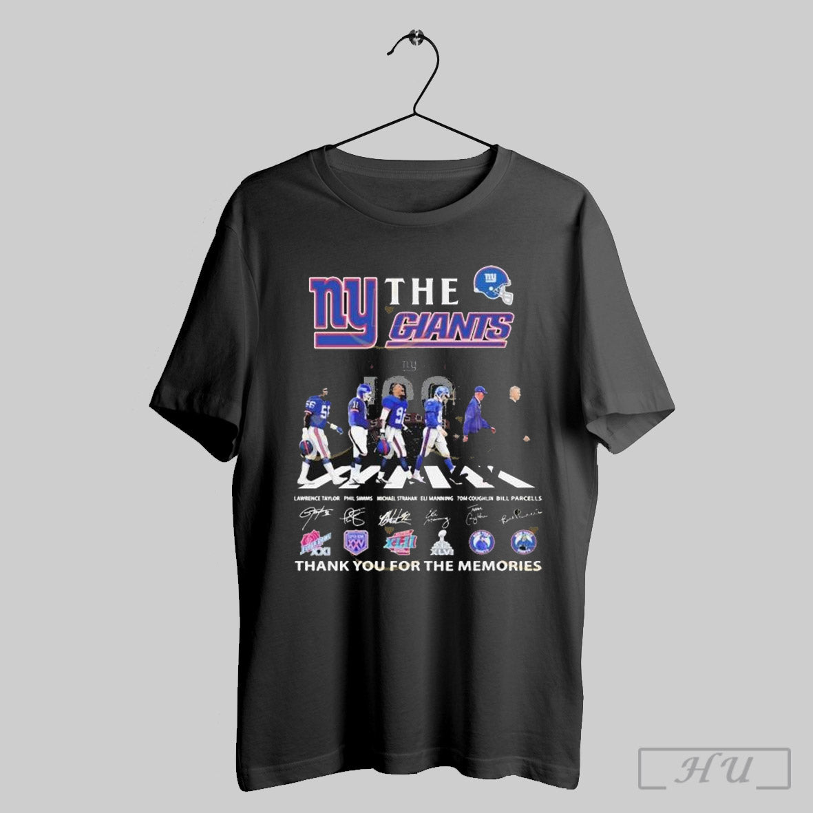 The New York Giants 100 Years Signature Thank You For The Memories Signatures T Shirt