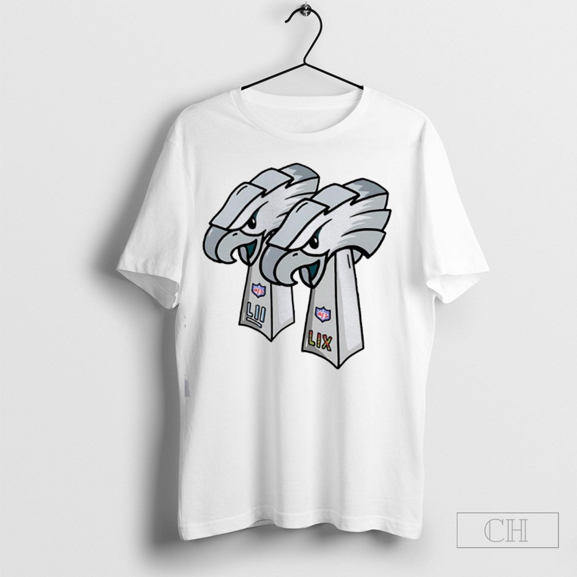The Philadelphia Eagles Win Super Bowl 2 Times Trophy Art Shirt