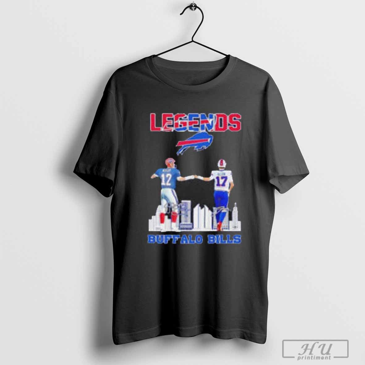 The Legends Buffalo Bills Kelly and Allen skyline signatures T-shirt