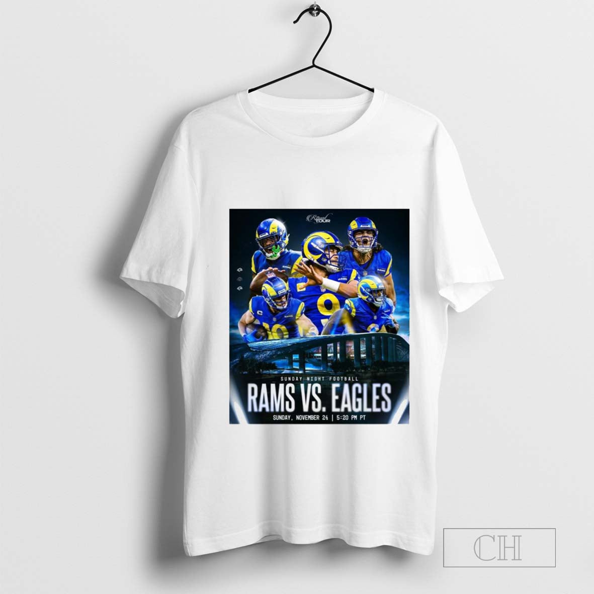 The Royal Tour Los Angeles Rams Vs Philadelphia Eagles Sunday Night Football November 24 2024 t-shirt