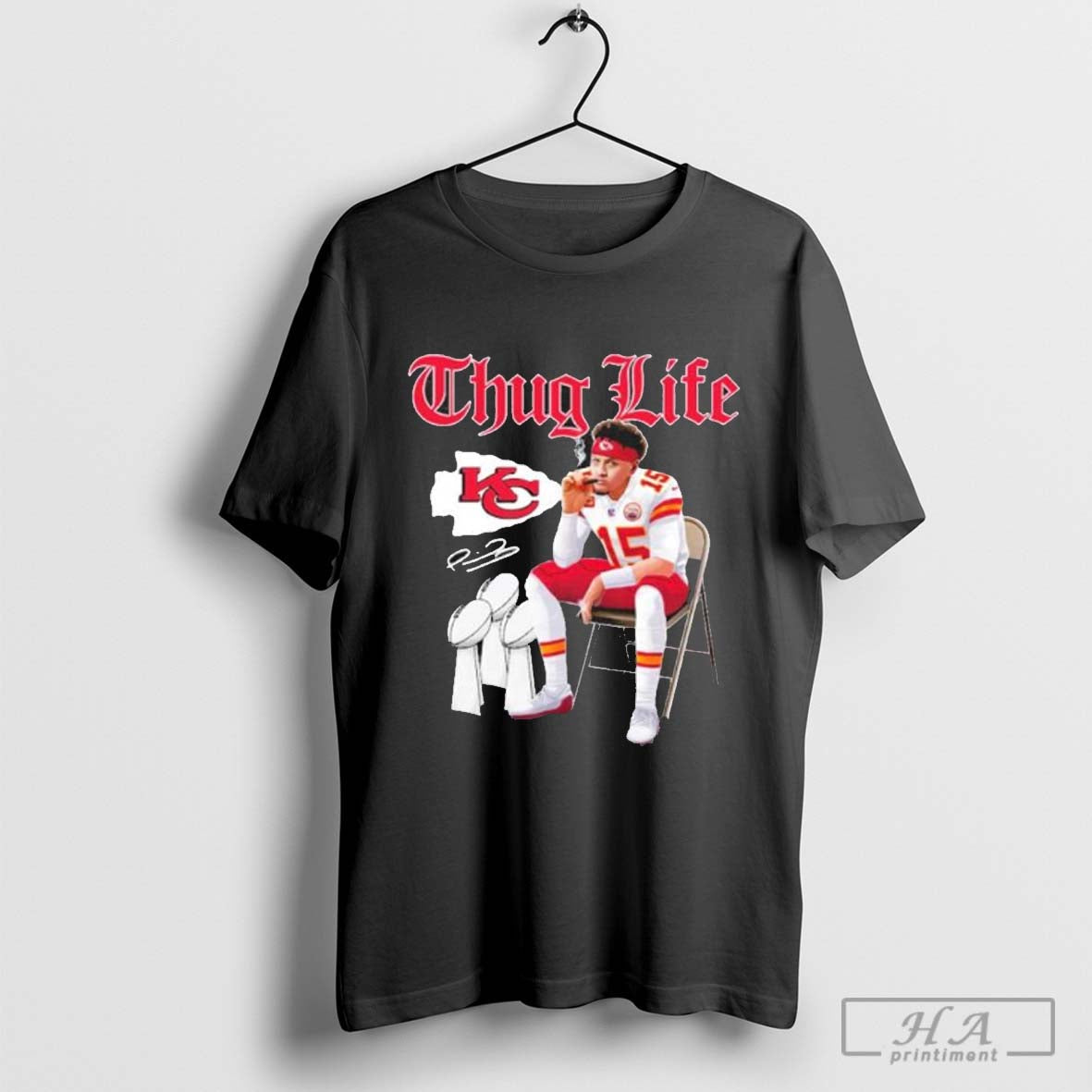 Thug Life Patrick Mahomes Smoking Kansas City Chiefs Shirt