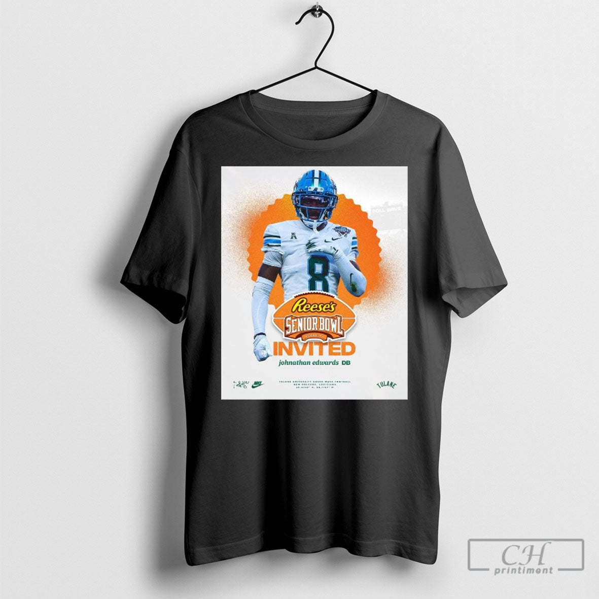 The Senior Bowl Invited Johnathan Edwards Db Tulane Football Shirt