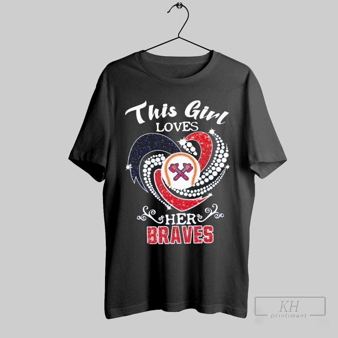 This Girl Loves Her Atlanta Braves Diamond Heart T Shirt T Shirt