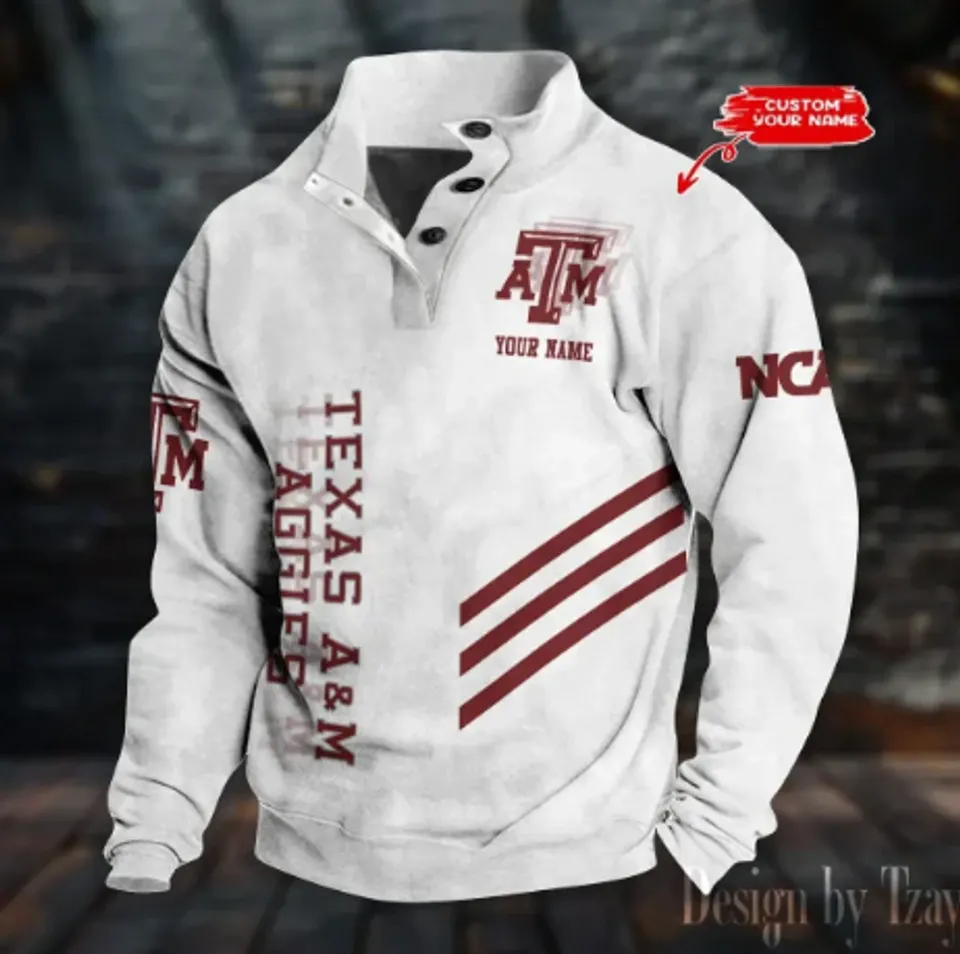 Personalized Texas AM Stand Collar Sweatshirt, Basketball Fan Gift