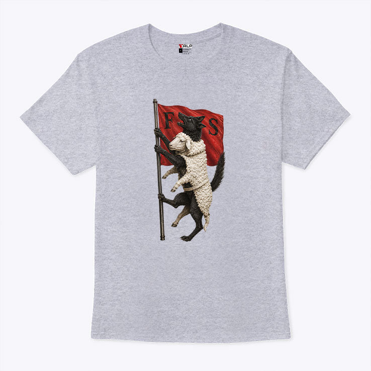 Black Cat Carrying Lamb Flag T Shirt