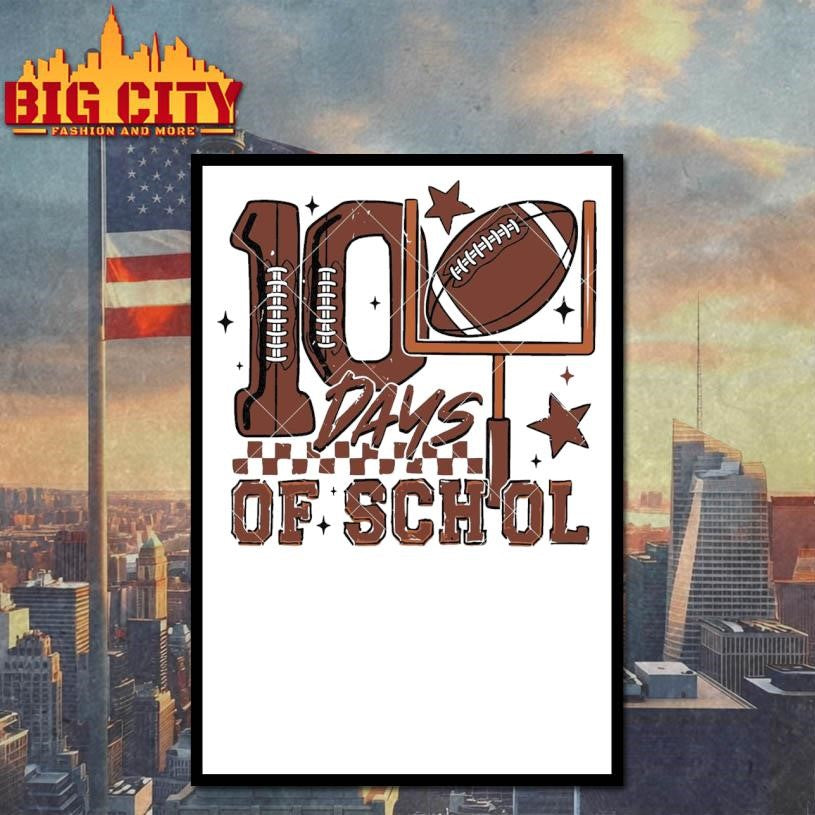 100 Days of School Football Shirt
