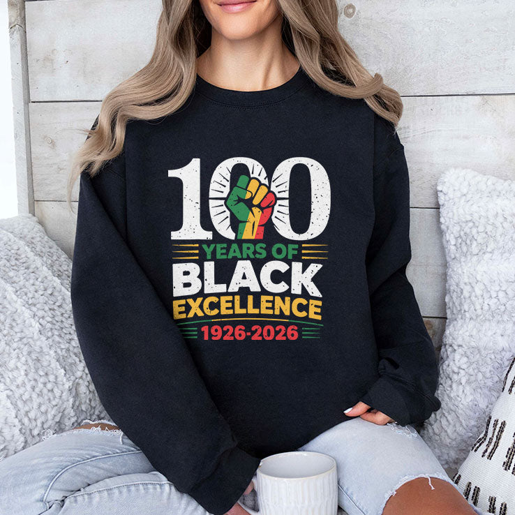 100 Years Of Black Excellence 1926 2026 Black History Month Shirt