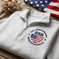 USA 250th Anniversary Quarter Zip Sweatshirt, America 17762026 Embroidered, Patriotic USA Independence Day Sweatshirt, America 250 Shirt