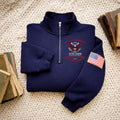 USA 250th Anniversary Quarter Zip Sweatshirt, Eagle Embroidery, Patriotic 2026 Pullover, American Flag Sweatshirt