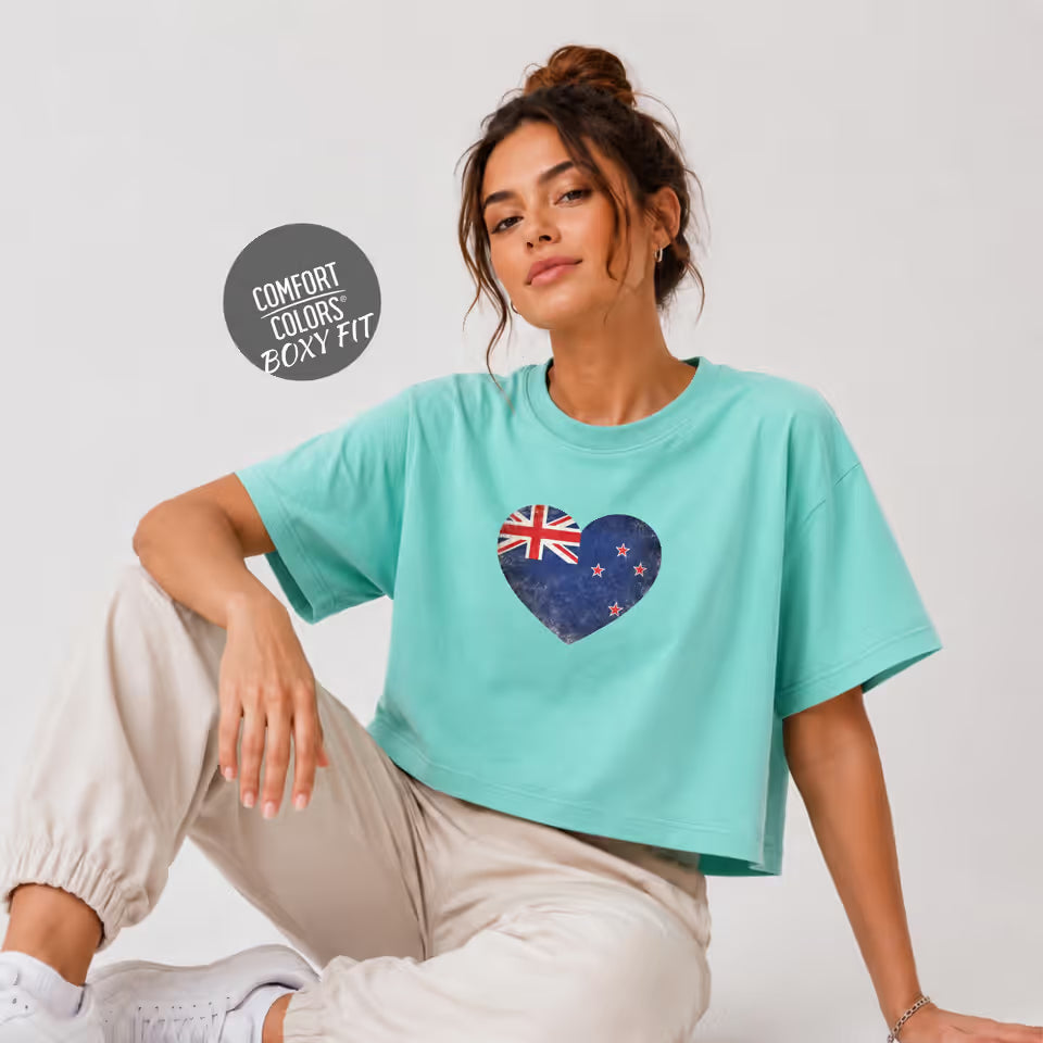 Retro New Zealand Soccer 2026 Women Soccer Boxy Tee World Cup 2026 Tee for Summer