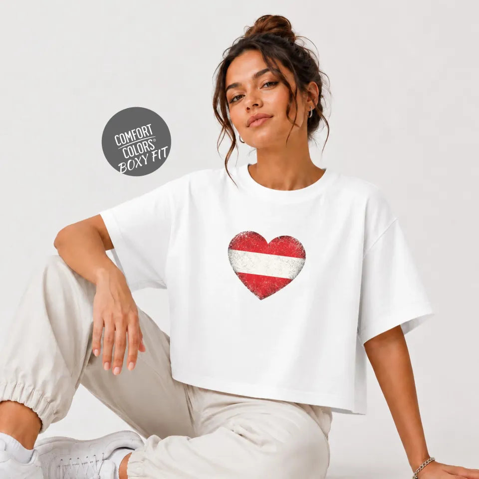 Retro Austria Soccer 2026 Women Soccer Boxy Tee World Cup 2026 Tee for Summer