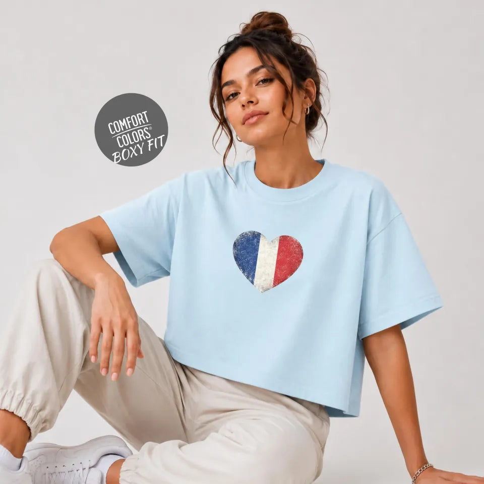 Retro France Soccer 2026 Women Soccer Boxy Tee World Cup 2026 Tee for Summer