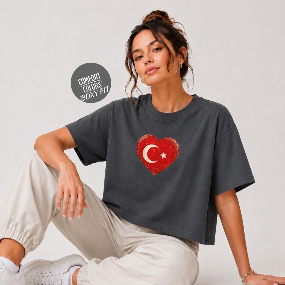 Retro Turkey Soccer 2026 Women Soccer Boxy Tee World Cup 2026 Tee for Summer