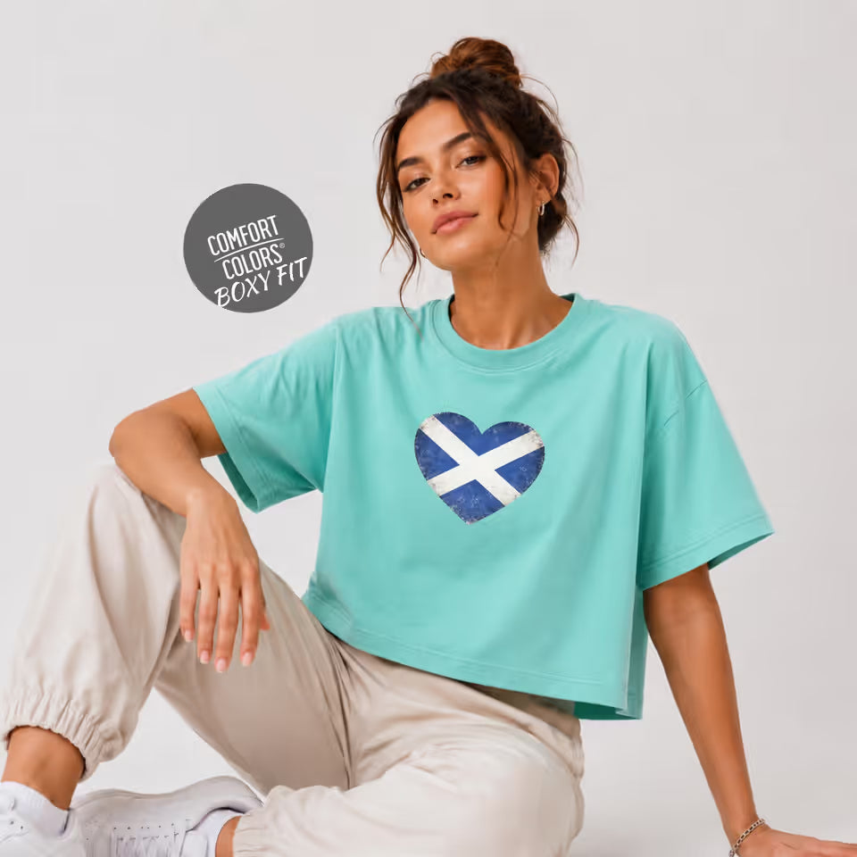 Retro Scotland Soccer 2026 Women Soccer Boxy Tee World Cup 2026 Tee for Summer