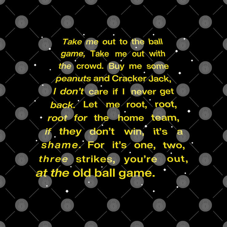 Baseball Take Me Out To The Ballgame T Shirt
