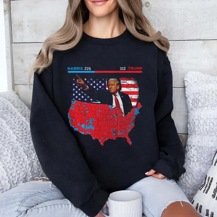 2024 Electoral Map Trump 312 Red 2024 Election Results Map Shirt
