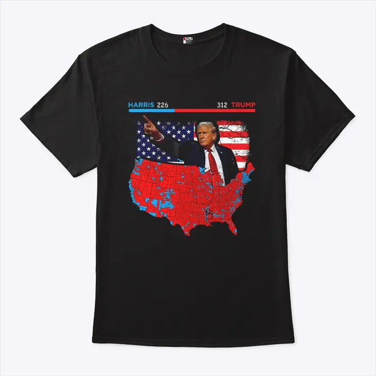 2024 Electoral Map Trump 312 Red 2024 Election Results Map Shirt