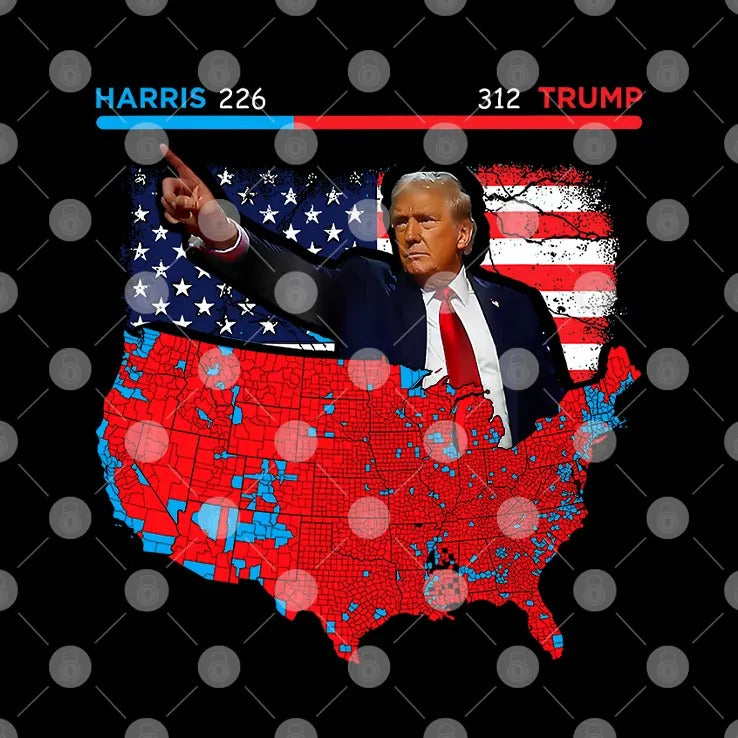2024 Electoral Map Trump 312 Red 2024 Election Results Map Shirt
