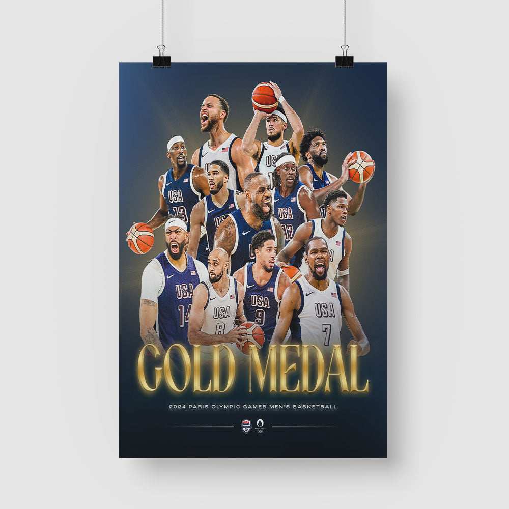 2024 Olympic USA Team Men’s Basketball Poster For Winners