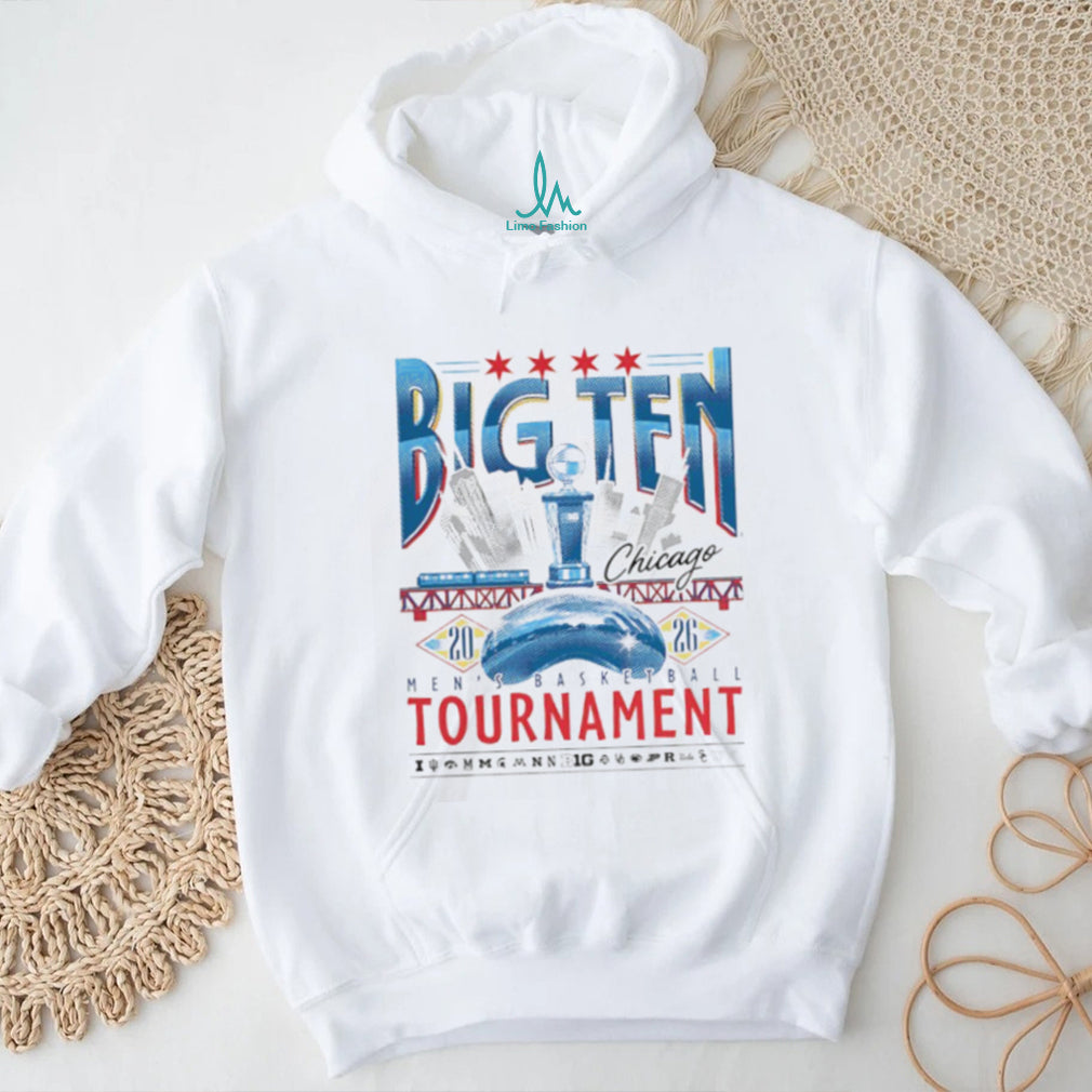 2026 Big Ten Men’s Basketball Tournament Chicago Skyline White T shirt