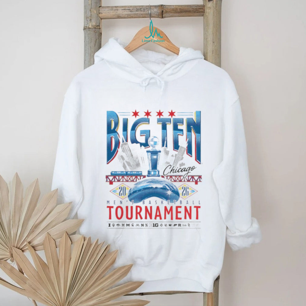 2026 Big Ten Men’s Basketball Tournament Chicago Skyline White T shirt