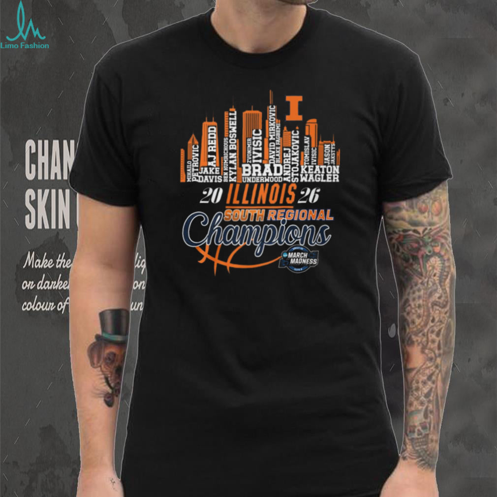 2026 Illinois South Regional Champions NCAA March Madness Roster T Shirt