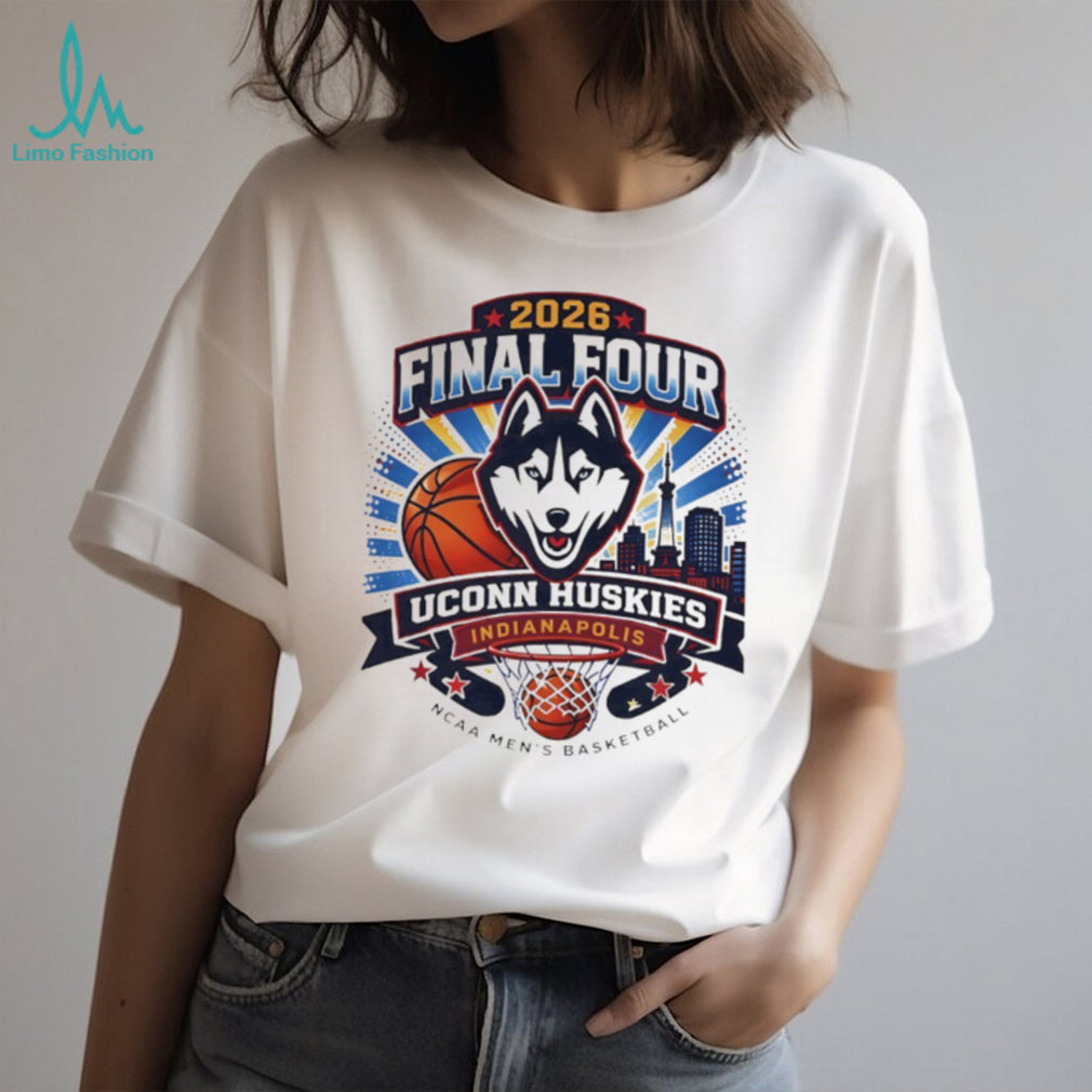 2026 NCAA Men’s Basketball Final Four UConn Huskies Indianapolis Badge T Shirt