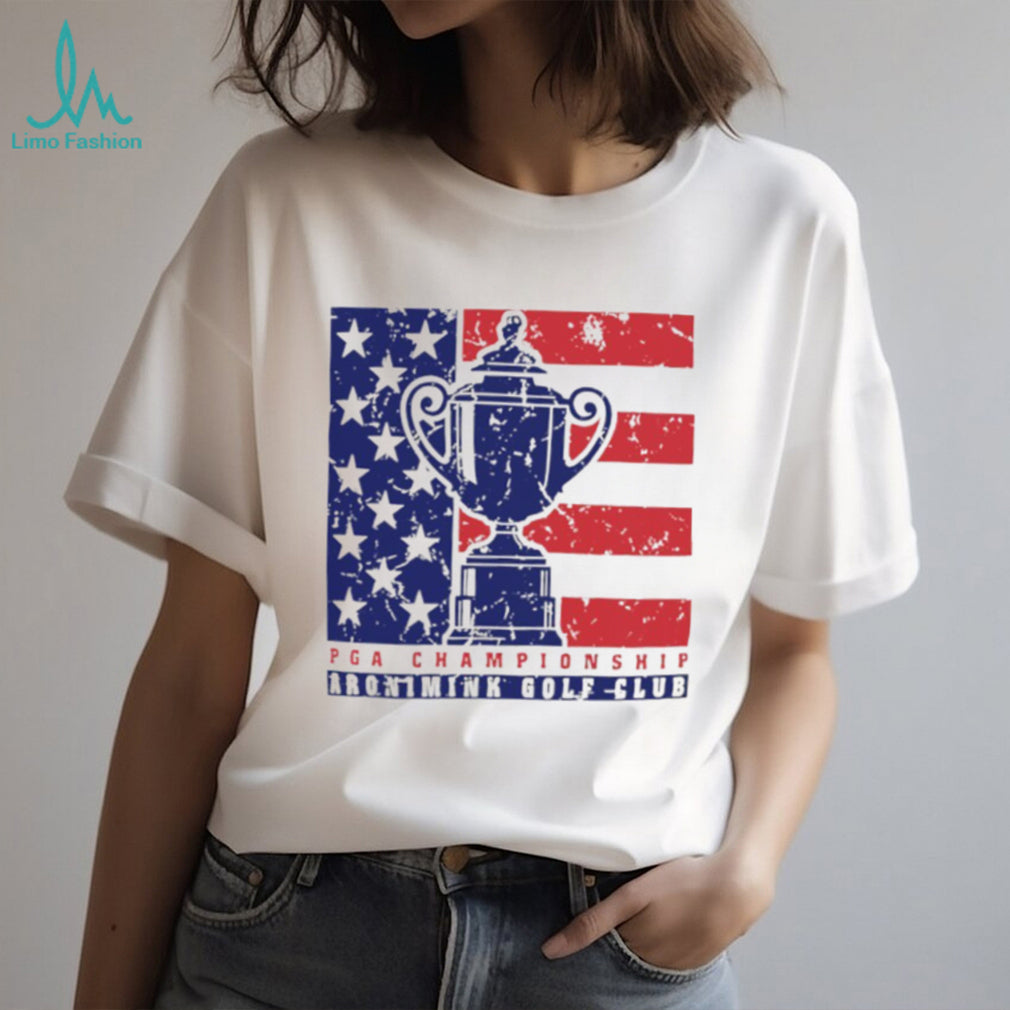2026 PGA Championship Aronimink Golf Club American Flag Trophy T Shirt