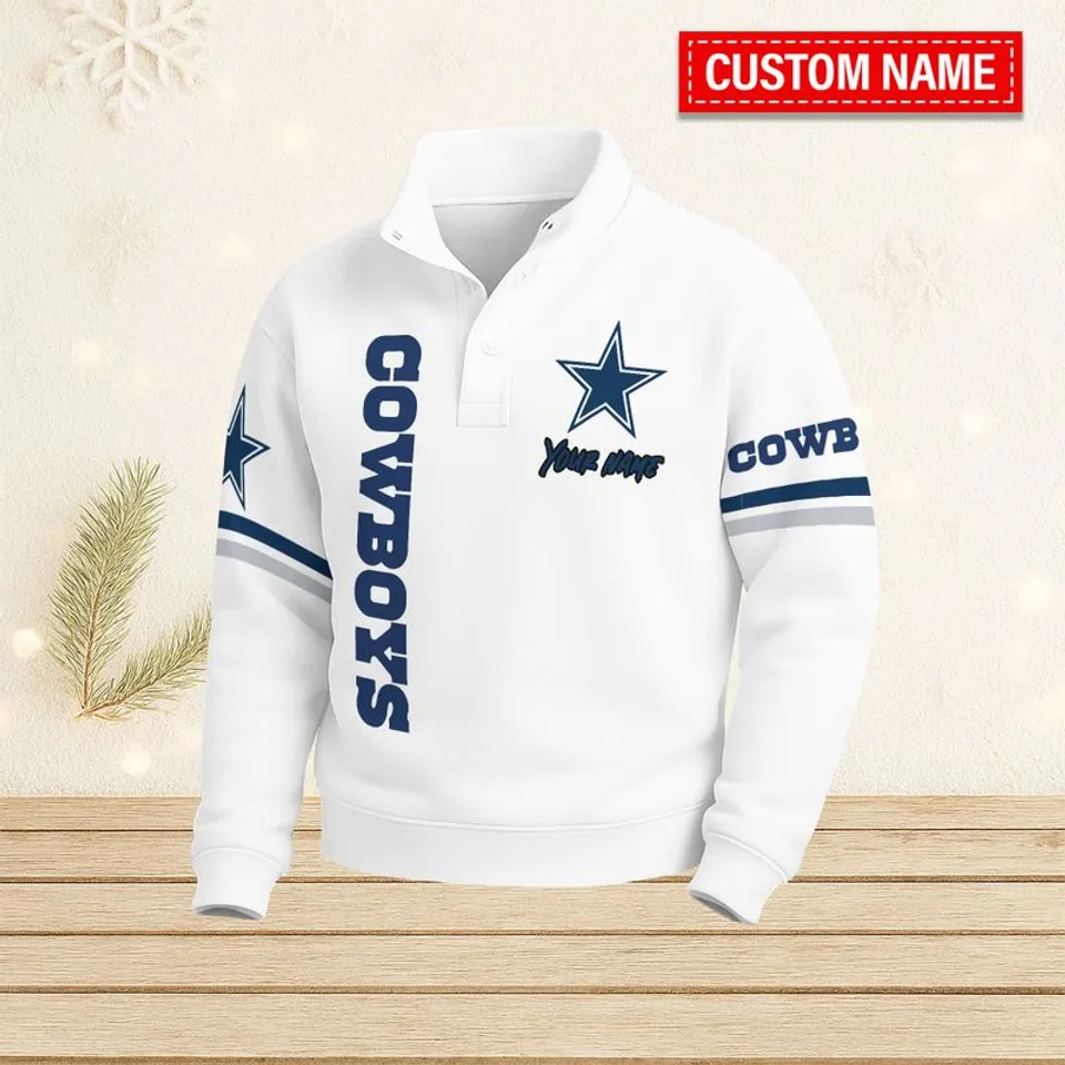 Dallas Custom Name Stand Collar Sweatshirt