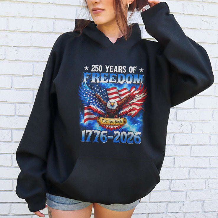 250 Years Of Freedom American 1776 2026 250th USA Birthday Shirt