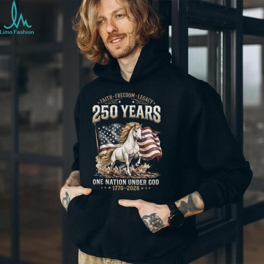 250 Years One Nation Under God Majestic American Flag Horse Shirt