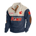 Calgary Flames Personalized Name Corduroy Stand Collar Sweatshirt