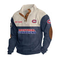Montreal Canadiens Personalized Name Corduroy Stand Collar Sweatshirt