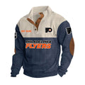 Philadephia Flyers Personalized Name Corduroy Stand Collar Sweatshirt