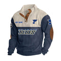 St. Louis Blues Personalized Name Corduroy Stand Collar Sweatshirt