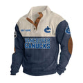 Vancouver Canucks Personalized Name Corduroy Stand Collar Sweatshirt