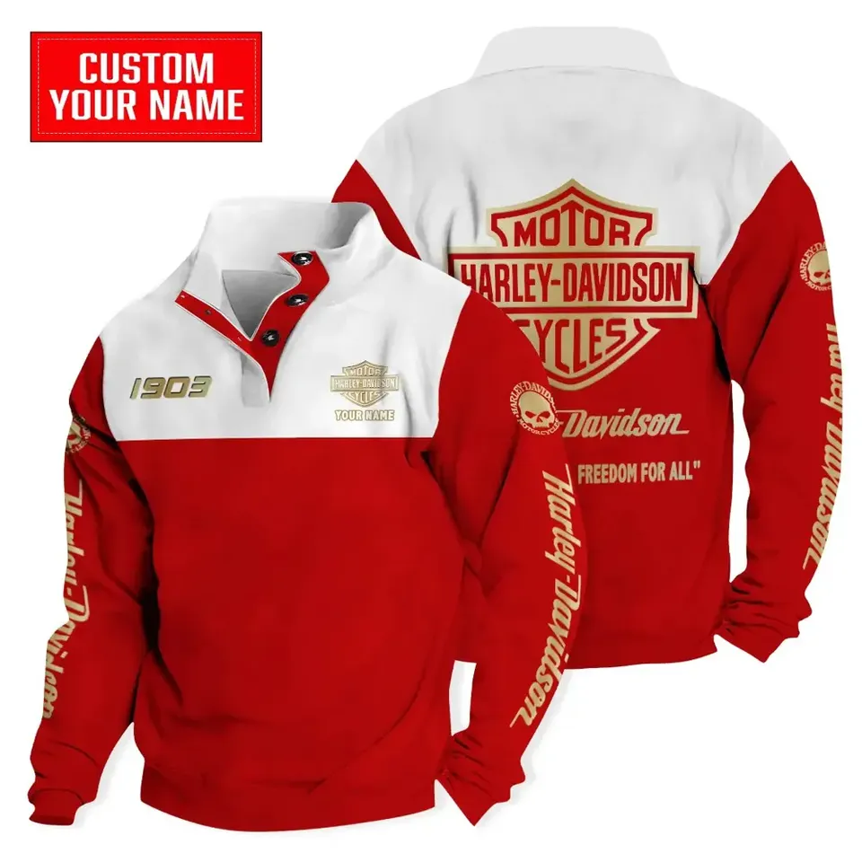 Haarleyy Davidson 1903 Motor Styles Stand Collar Sweatshirt With Custom Name
