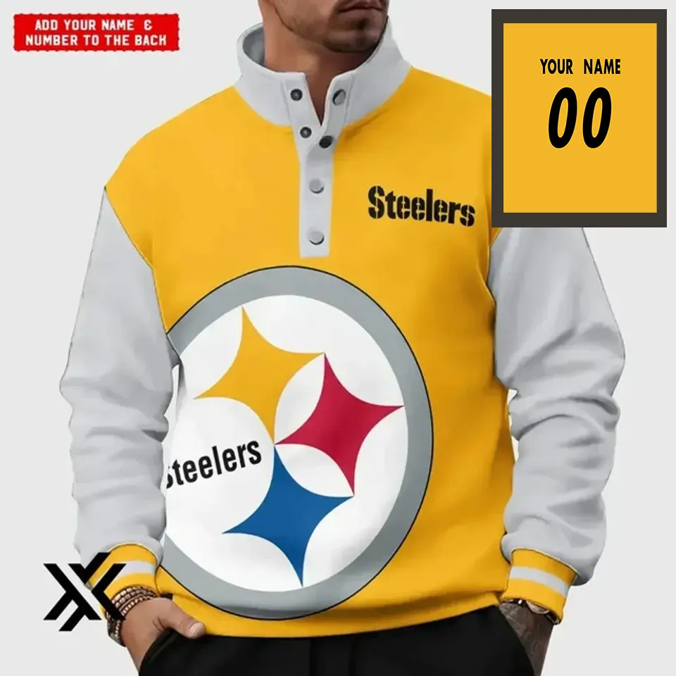 Custom Pittsburgh Steeler Collar Sweatshirt, Stand Collar Sweatshirt