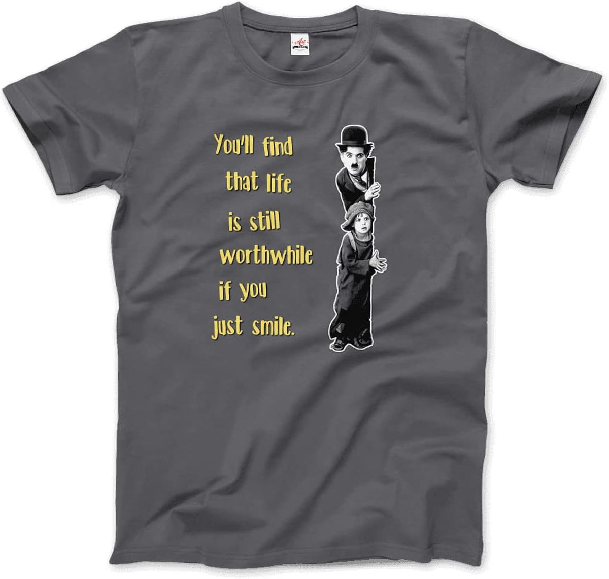 Chaplin's Inspirational Quote T-Shirt (Adults, Kids, Short & Long Sleeve) Black